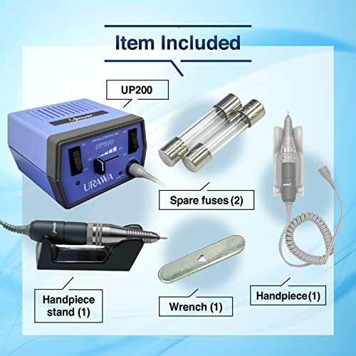 [Upower] UP200 Professional Nail Drill Machine, 20000 RPM Electric File for Nails, Low Noise & Low Vibration (Made in Japan) Produced by URAWA Corp.