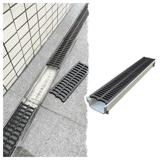 Drenaggio a Trincea Kit Filtri per Drenaggio Alla Francese/Griglia di Deviazione per Grondaia, Canali di Drenaggio E Griglie per Balconi E Giardini, Copertura(100x26x25 cm (39.4x10.2x9.8 in))