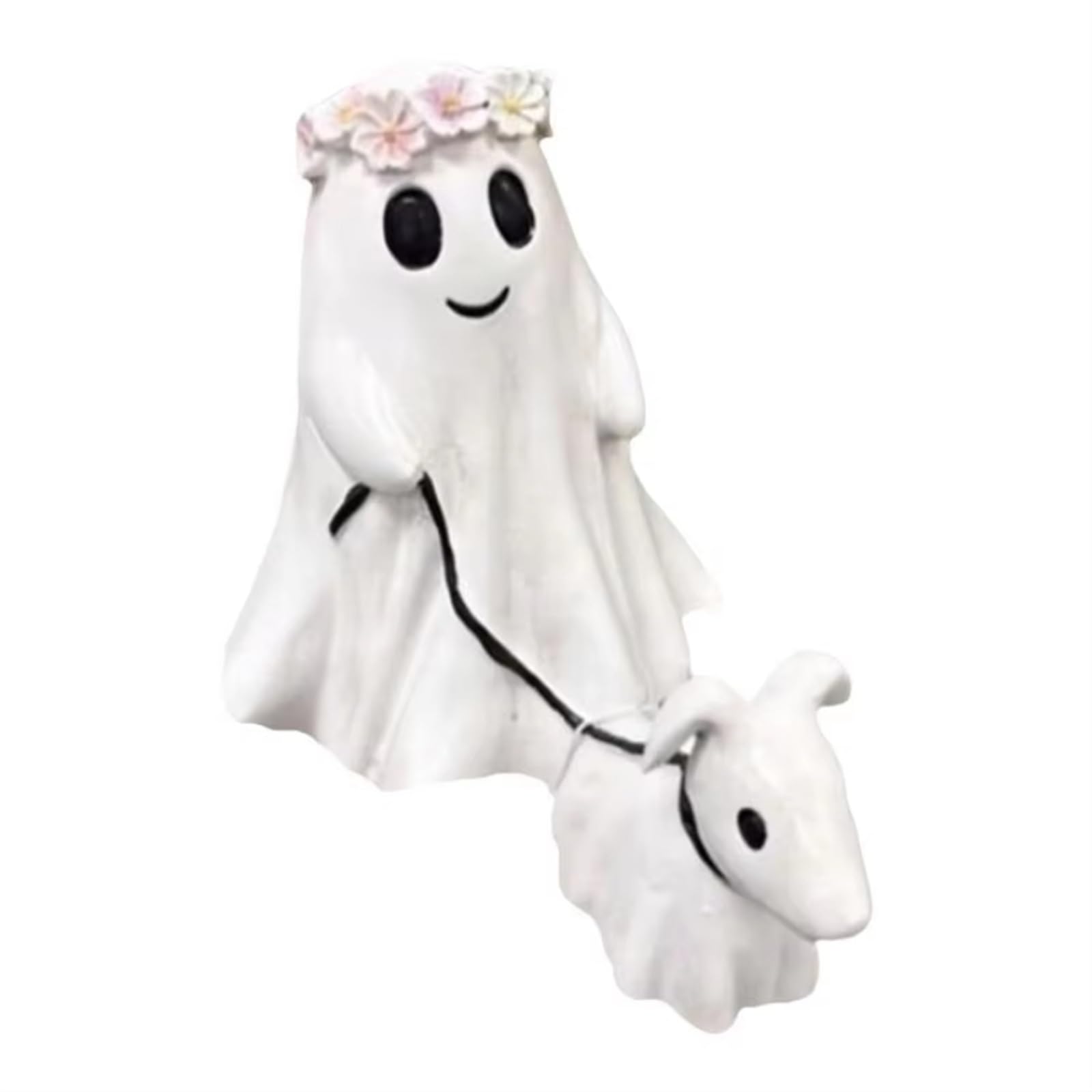Jacoponnus Ghost Walking Dog Statue,Ghost Dog Halloween Figurine,Halloween Ghost Walking Dog,Cute Ghost Statue,Walking Dog Statue Cute Decor，Home Tabletop Decorations