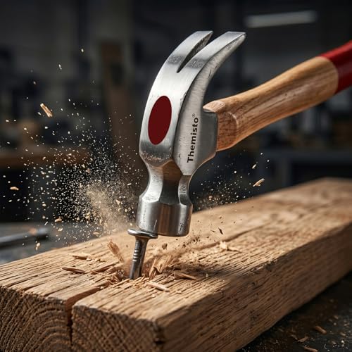 Image of Themisto TH-T33 3 /4 lbs Forged Steel Head Claw Hammer with Seasoned Wooden Handle | Strong Non-Slip Grip | Ideal for Home DIY and Professional Use