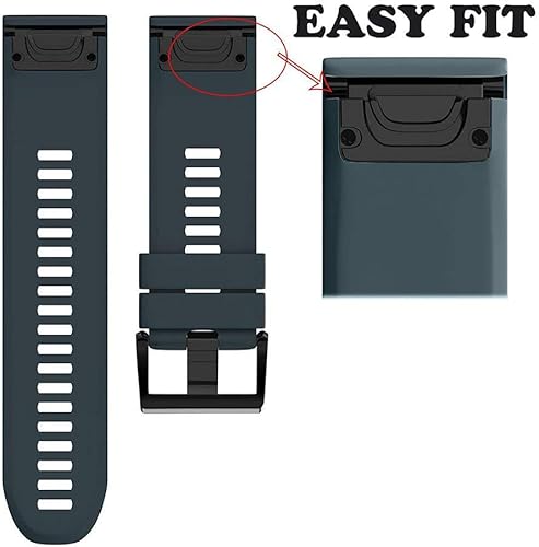 Vista 72 de NotoCity Compatible Fenix Band 26mm Width Soft Silicone Watch Strap for Fenix 5X Plus, 6X, 6X Pro, 3, 3 HR, Descent MK1, D2 Delta PX, D2 Charlie, 8