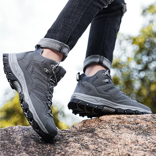 Men's Waterproof Hiking Boots High-Top Leather Non-Slip Outdoor Shoes for Mountain Trekking, Trail & Camping3