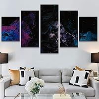 SIGNWIN 5 Panel Canvas Wall Art Modern Art 3D Abstract Abstract Brushstroke Contemporary Digital Art Fun Multicolor for Home Decorations Ready to Hang - 60