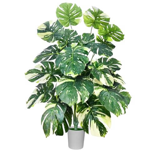 Natligard Kunstpflanze Künstliche Pflanzen 101 cm hoch 24 Blätter künstliche Monstera deliciosa im Topf MonsteraKunstpflanzen Groß geeignet für die Wohnzimmer Badezimm er Schlafzimmer Dko