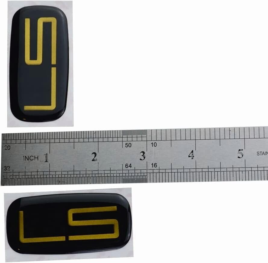 Image of Pair Set LS Cab Emblems 3D Badge Logo Nameplate Sticker Roof Pillar Replacement for LS 15036135 Pickup Truck SUV (Gold)