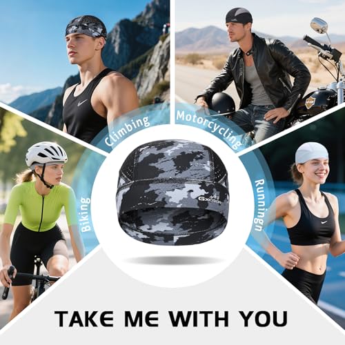Image of GXCROR Cooling Skull Cap for Men Women Sweat-Wicking Breathable Mesh Liner for Helmets, Summer Cycling Motorcycle