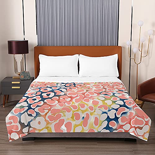 Jeté de lit matelassé 230x280 couverture courtepointe léopard corail