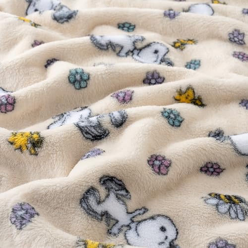 Image of Berkshire Blanket Peanuts VelvetLoft Cute Character Snoopy Plush Throw Blanket,Peanuts Woodstock Snoopy Spring Frolic Large Canvas,Throw 55 in x 70 in (Official Peanuts Product)