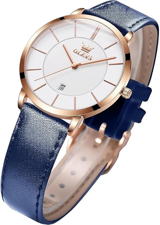 Image of OLEVS Womens Watch Minimalist Simple Slim Thin Original Analog Quartz Dress Wrist Watches Stainless Steel Mesh or Leather Strap Waterproof Watches for Ladies