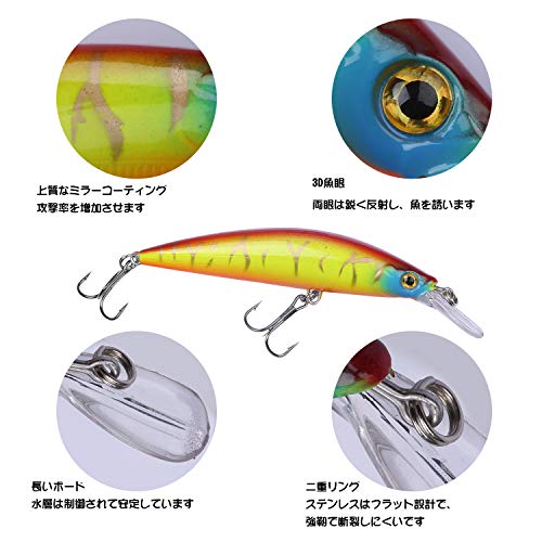ColorGo ルアー ミノー セット シーバス ヒラメ シンキング