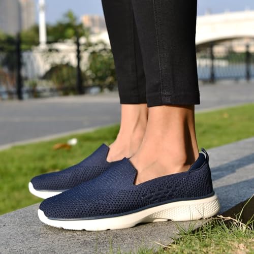 Puxowe Women's Slip-On Walking Tennis Shoes Low Top Comfortable Casual Travel Work Driving Sneaker2