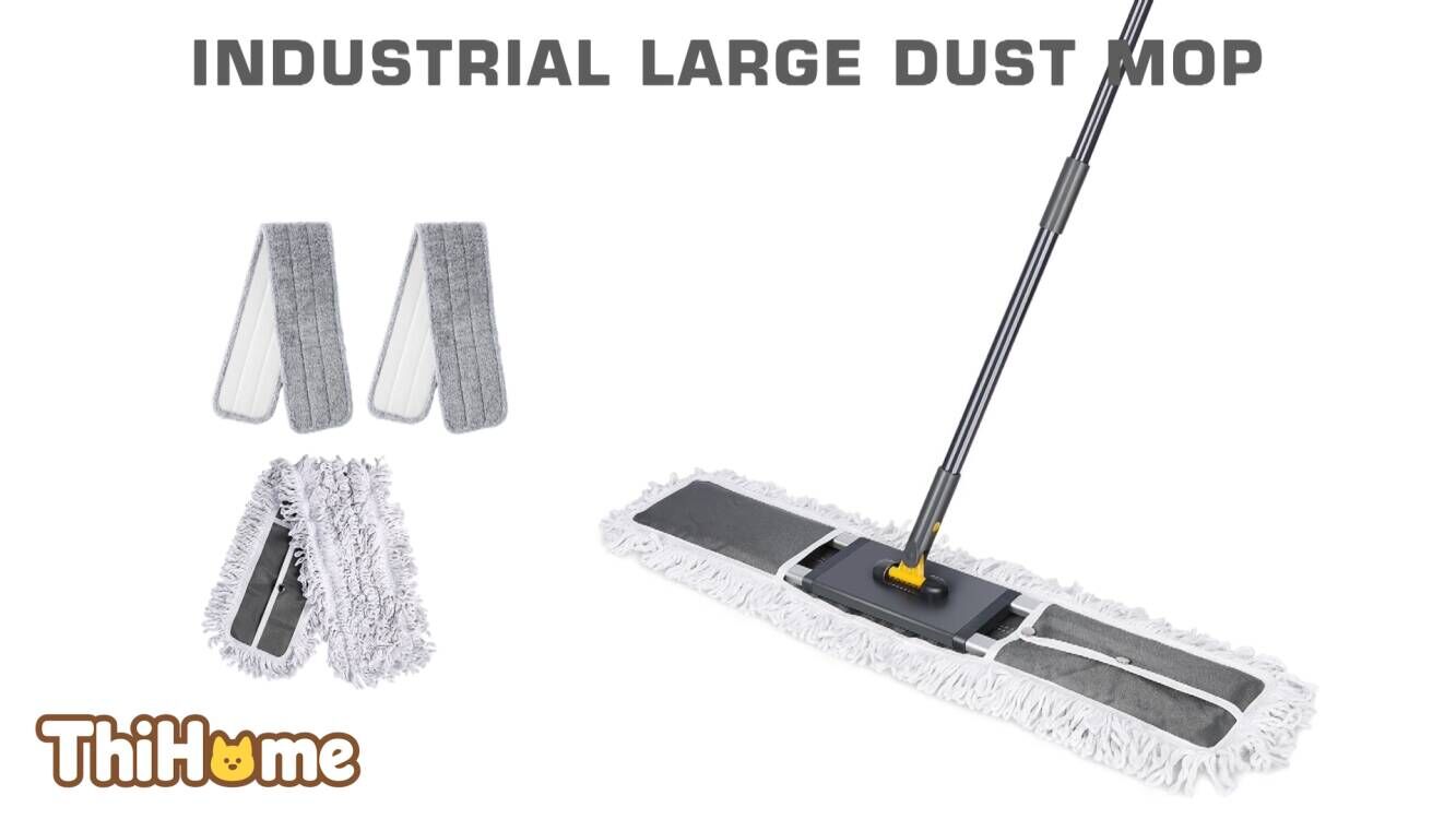 KeFanta Manico per mocio commerciale da 152 cm, resistente, sostituzione rapida del bastone per mocio industriale, in metallo, supporto di ricambio per la pulizia del pavimento