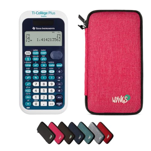 TEXAS INSTRUMENTS CALCUSO Pack économique: TI Collége Plus Solaire Calculatrice Scientifique + étui de Protection WYNGS Rose + étendue de CALCUSO