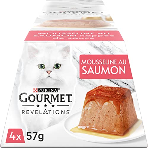GOURMET Revelations | Chat | Mousseline | Au Saumon | Portions Repas pour Chats Adultes | Boîte |...