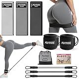 KUTIZE Ankle Resistance Bands with Cuffs & Fabric Resistance Bands Set - Legs & Glutes Workout Equipment for Women & Men, Home Gym Heavy Booty Bands for Butt, Hip, Yoga, Rehab, Pilates