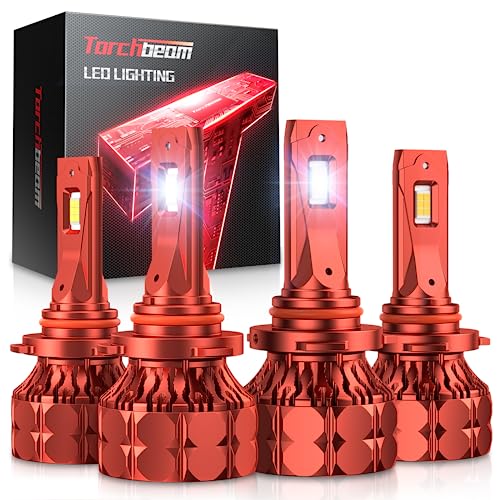Image of Torchbeam 2026 Release 144000LM 9005 9006 Light Bulbs, 6500K White, 12X Brighter Replacement, Plug-N-Play, Pack of 4