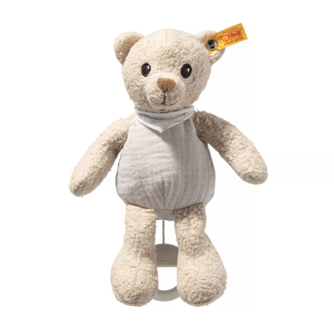 Steiff Peluche Musical Osito Noah Gots, Peluche Adorable, para niños y niñas, bebés a Partir de 0 Meses, Friends, Juguete 23 cm, Beige, 242779