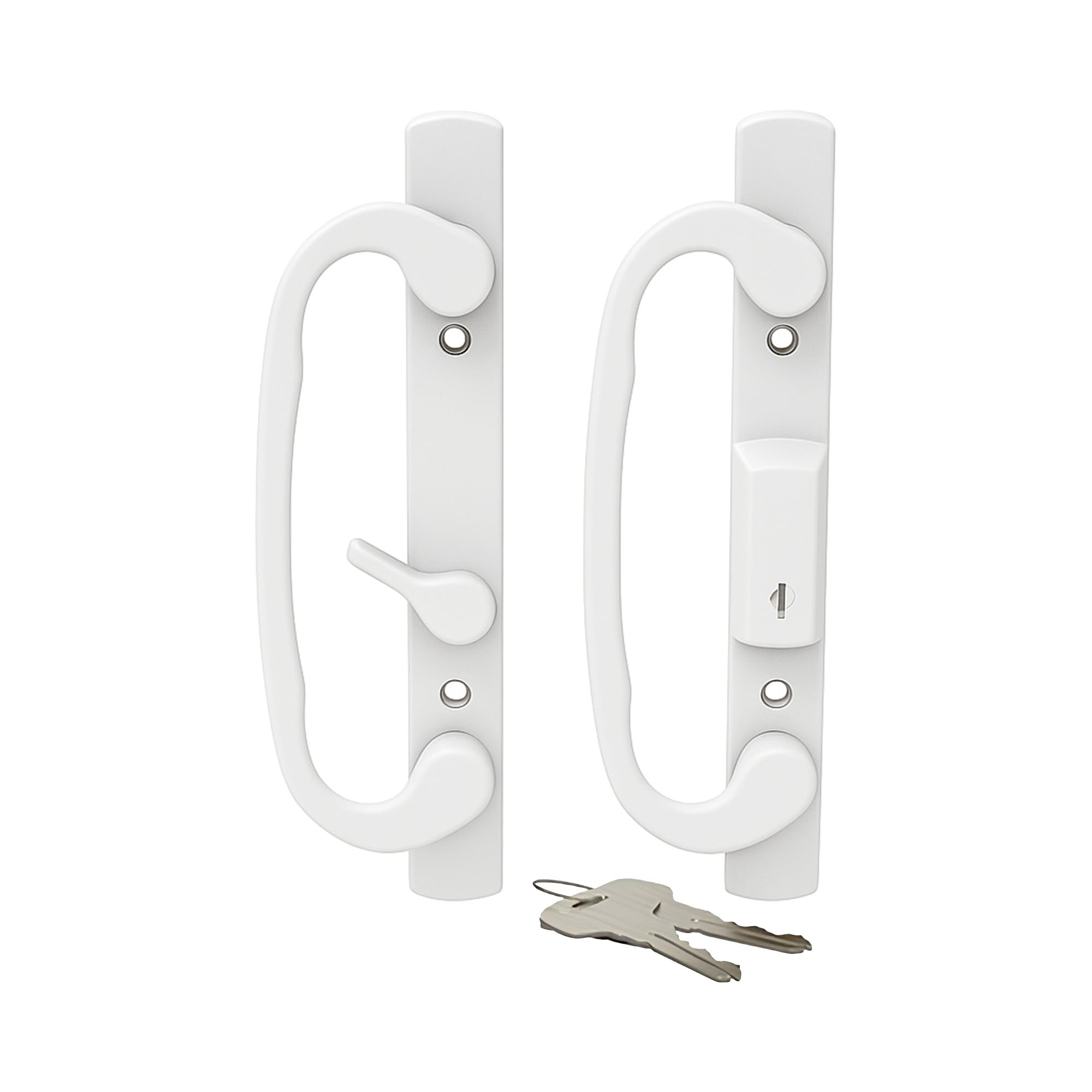 Brixwell Patio Door Handle Offset Latch, White Finish, Zinc