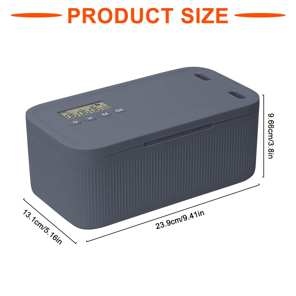 Safe Timed Lock Box, Handy Safe mit Zeitschloss, Handy Gefängnis mit Timer, Zeitverriegelungsbehälter mit 2 Arbeitsmodus, Patientenmedikation, Suchtmanagement, 23,9x13,1x 9,6 cm