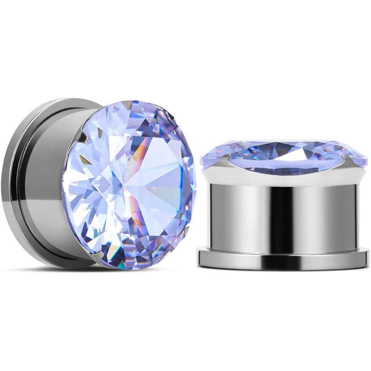 Huacan Flesh Tunnel Set 10mm Anhänger Ohr Piercing Plugs Wei