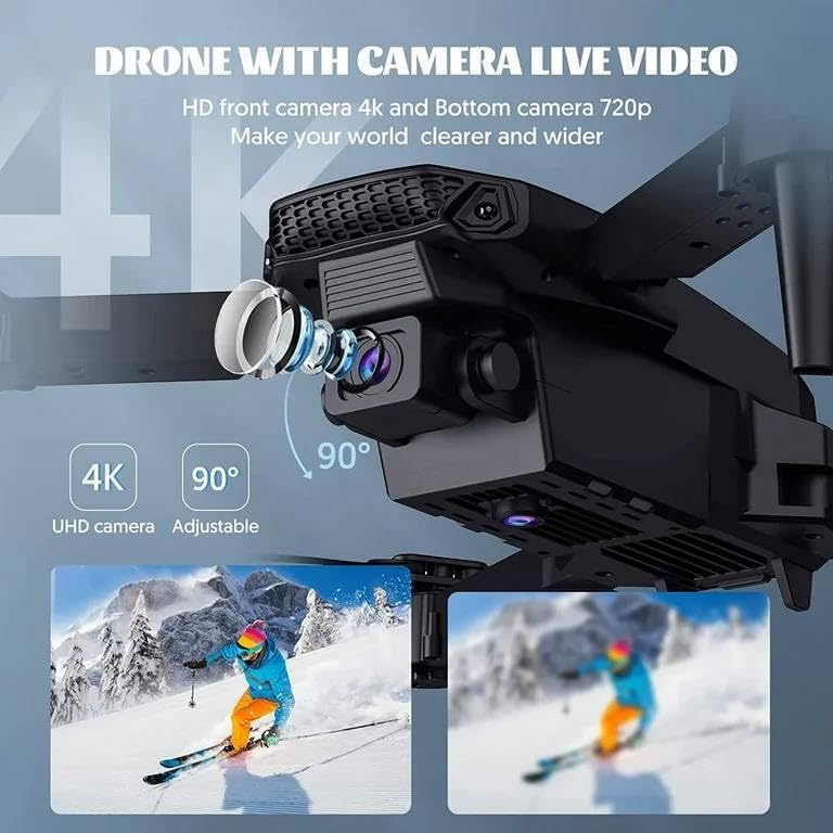 Image of fOlDaBlE-DrOnE-WiTh-hQ-WiFi-cAmErA-ReMoTe-cOnTrOl-fOr-kIdS-QuAdCoPtEr-wItH-GeStUrE-SeLfIe-fLiPs-bOuNcE-MoDe-aPp-oNe-kEy tAkE-OfF (E88 SINGLE)