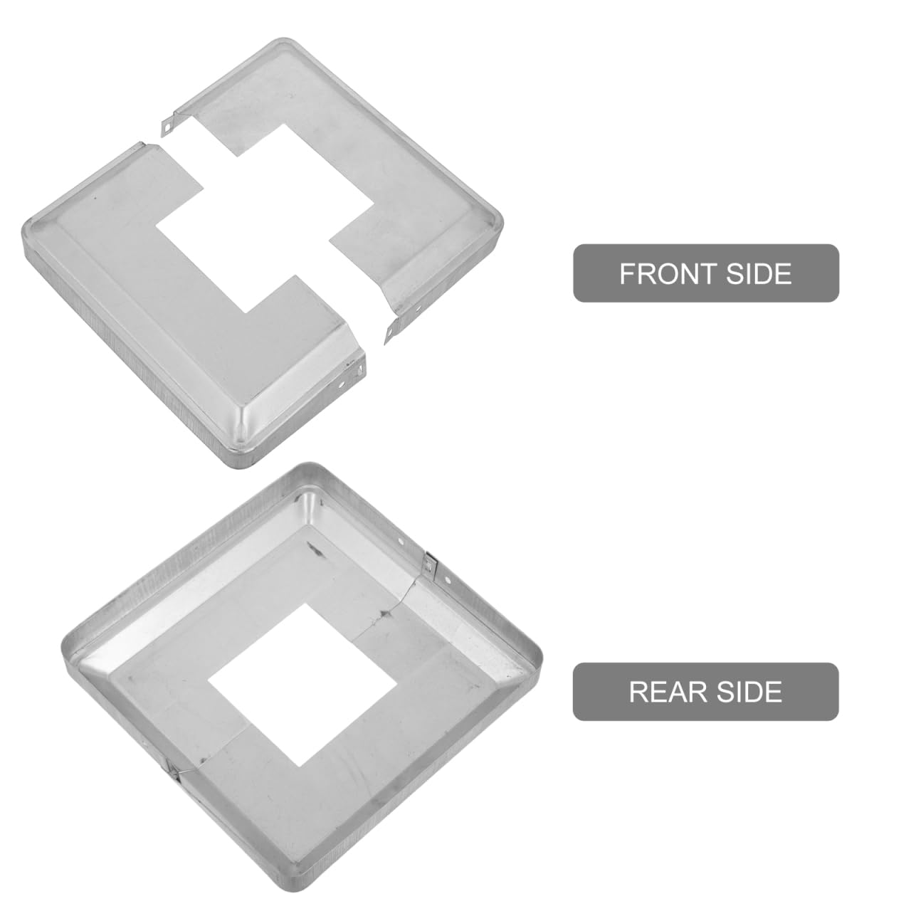 KALLORY Faldón Decorativo para Base de Poste Cuadrado de Hierro con Ajuste Adaptable y Cubierta Protectora para Pasamanos de Escalera y Deck