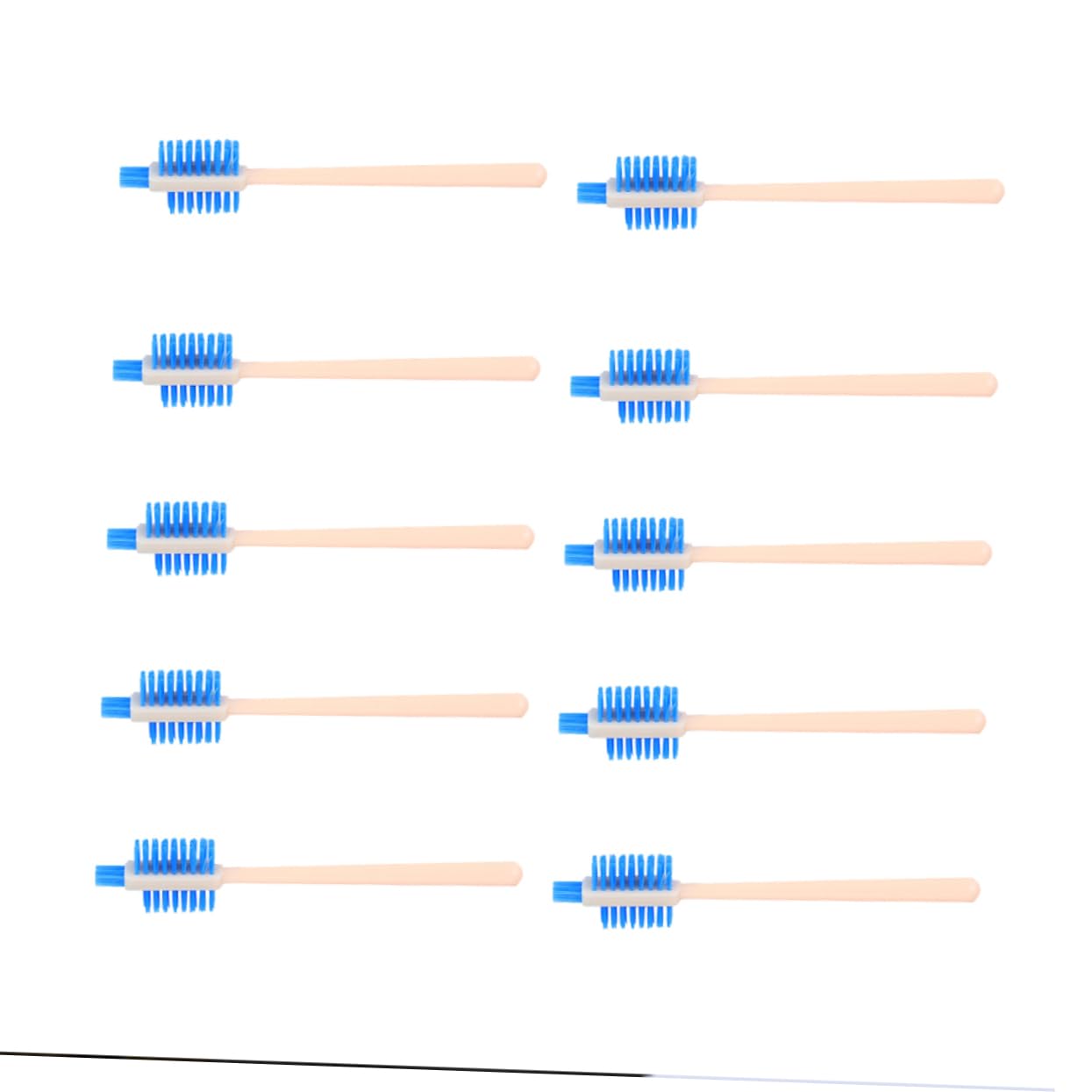 ABOOFAN 10PCS Juicer Cleaning Brush Triple Side Food Processor Brushes with Long Handle Flexible Design for Soymilk Machine and Maker Plastic Blue