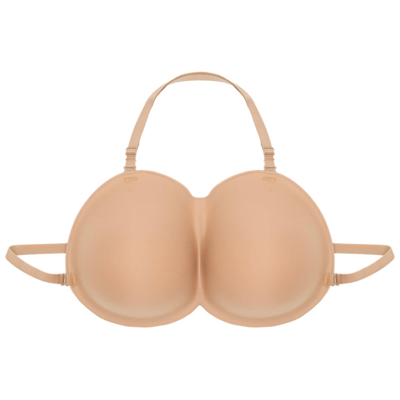 YOOJIA D Cup Breastplate Fake Boobs Adjustable Breast Forms Realistic Fake Breasts For Crossdresser Drag Queen Type B Nude One Size