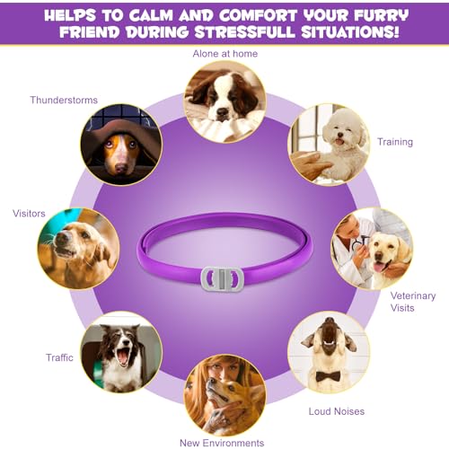 Halsbands Hund 3Pcs, Einstellbares Design Pheromon Halsband Hund für Angst, Adaptil Calm Halsband No Stress Formula, beruhigungshalsband für hunde, Hunds Pheromone Halsbands Klinisch bewährt,18.9 Zoll
