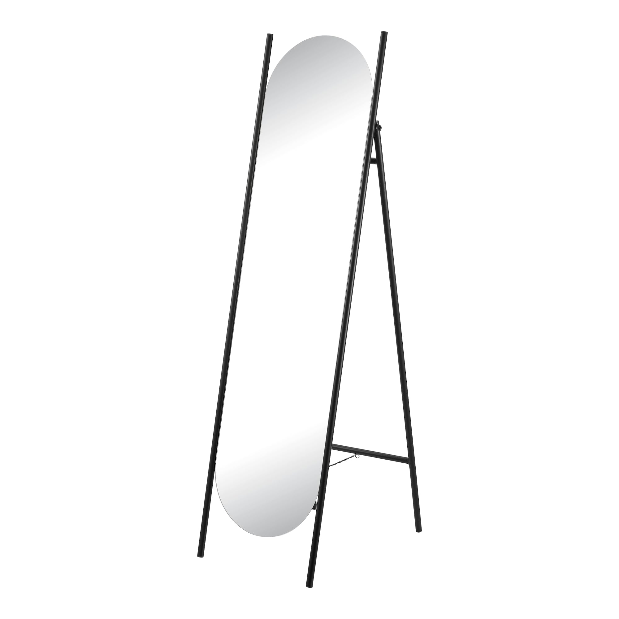 Miroir Sur Pied Psyché Inclinable [en.casa] – Pleine Longueur 160 Cm Avec Étagère Rangement, Cadre Métal Noir Élégant