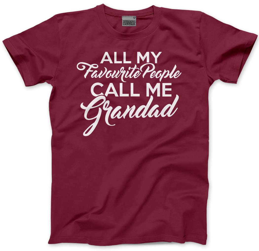All My Favourite People Call Me Grandad - Mens T-Shirt - Gift for Grandad Grandfather Father's Day from Grandchildren M Maroon