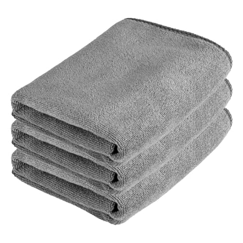 Image of Autofy 250GSM - 40cm x 40cm - [Pack of 3] - Microfiber Cloth Double Sided Microfiber Cloth for Car Lint Free Super Soft Plush Car Cleaning Cloth Sueded Edges for Scratch Free Car & Bike Cleaning