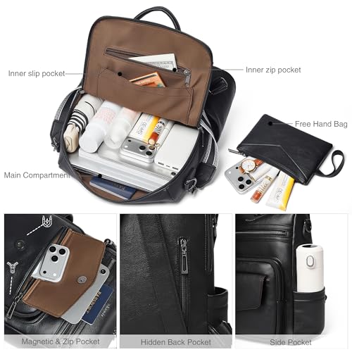 Image of Shrrie Leather Womens Backpack Purse Convertible Crossbody Shoulder Strap