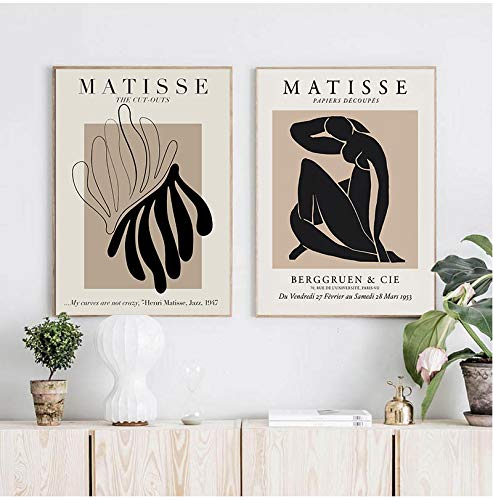 Henri Matisse Peinture Abstraite Vintage Beige Décoration Maison Affiche Toile 50x70cm