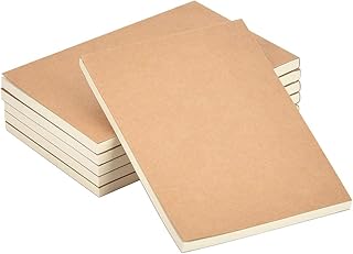 FOROREH 6 Pack Mini Notepad A6 Kraft Cover Blank Page Sketchbook Sketchpad for Travelers, Students, Office, Painting, Writing Sketchbook Memo,60 Sheets