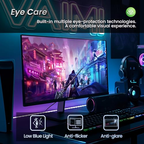 Image of 24.5 Inch 180Hz Gaming Monitor, FHD 1080P, Computer Screen, FreeSync, 1 x HDMI 2.1, 1 x Display Port 1.4, 1 x USB, IPS, Tilt Adjustable, PC Xbox PS5 Compatible, VESA 75, HDMI Cable Included