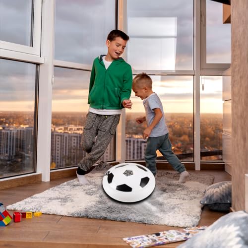 Gooyo GY3222 Floating Hover Football with Colorful Flash Light Effect | Indoor & Outdoor Pro Air Football Game for Kids/Girls/Boys/Gifts | White Color, Power Source: 4xAA Battery (Not Included) 6 51NhHBfntdL