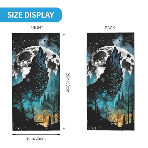 Balaclava Wolf Full Moon Space Wild Animal para Mujer y Hombre, Pañuelo de Cuello con Cubreboca para Motocicleta, Ciclismo, Esquí, Fiesta miniatura 3