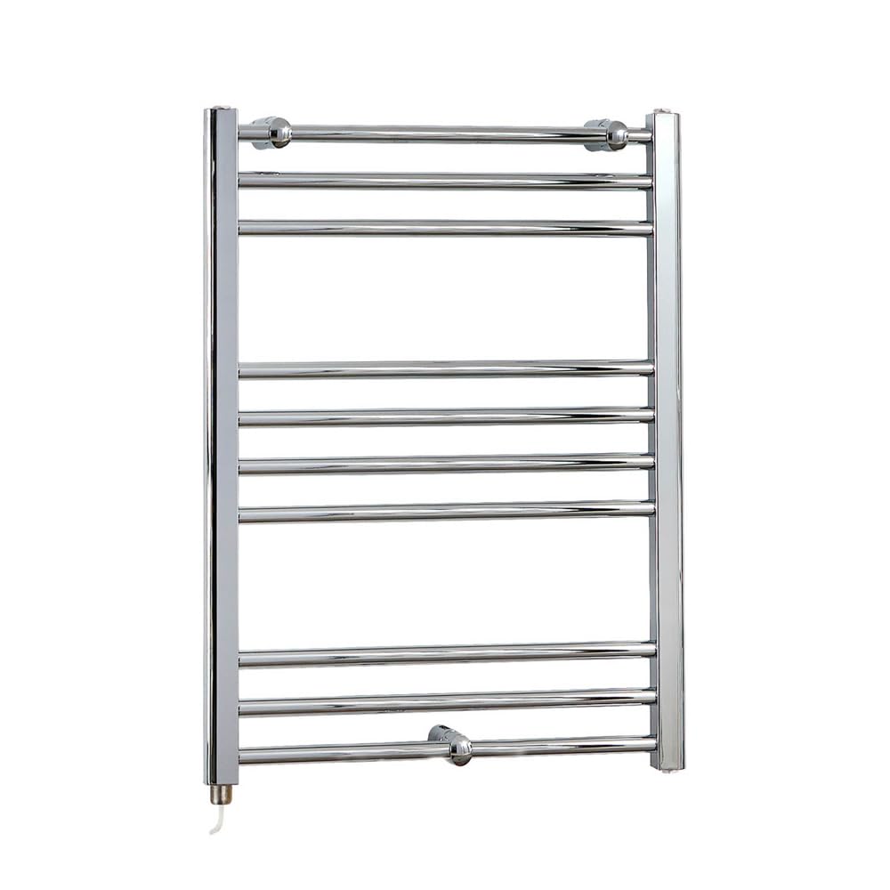 Milano Kent 400W Chrome Curved Bar Electric Heated Towel Rail - 800mm x 600mm