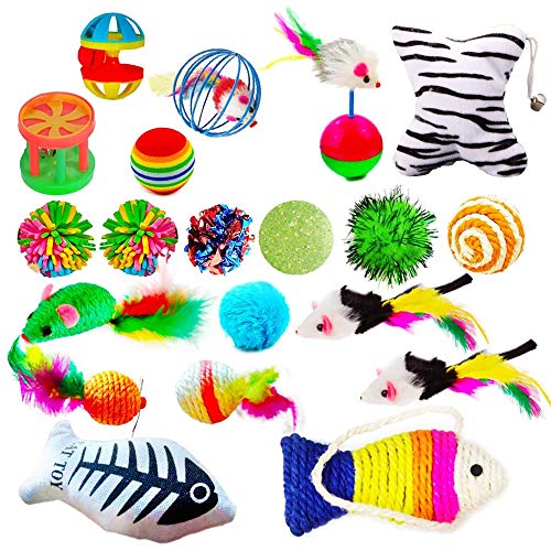 Meric Cat Toy Variety Pack, Activity Set of Mylar Balls, Chew Toys, Catnip Pouches, Play Mice & Bells, Assorted Colors, Shapes & Sizes, Great for Persians, Maine Coons, Calicos & Tabby Cats, 20 Pcs Meric Cat Toy Variety Pack, Activity Set of Mylar Balls, Chew Toys, Catnip Pouches, Play Mice & Bells, Assorted Colors, Shapes & Sizes, Great for Persians, Maine Coons, Calicos & Tabby Cats, 20 Pcs