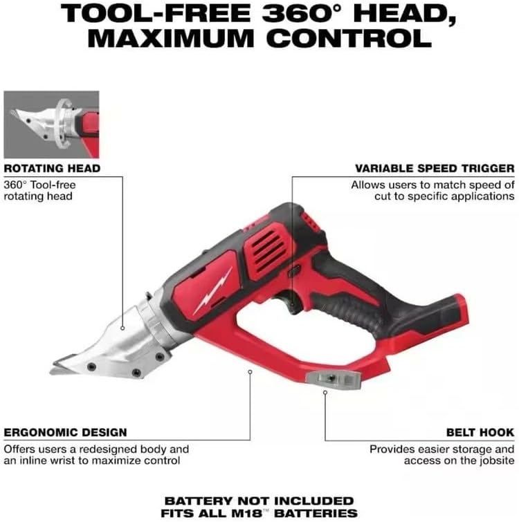 2635-20 Double Cut Shear for Milwaukee M18 18 Gauge Cordless Power Shears - Bare Tool