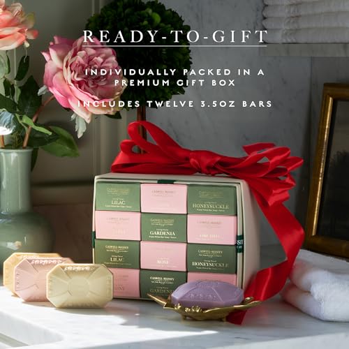 Image of Caswell-Massey Natural Bar Soap Gift Set - Centuries Collection 4 Scent - Plant-Based Formula with Essential Oils - Made in USA - Moisturizing Triple-Milled Body Soap Bars for Men & Women, 12 x 5.8 oz