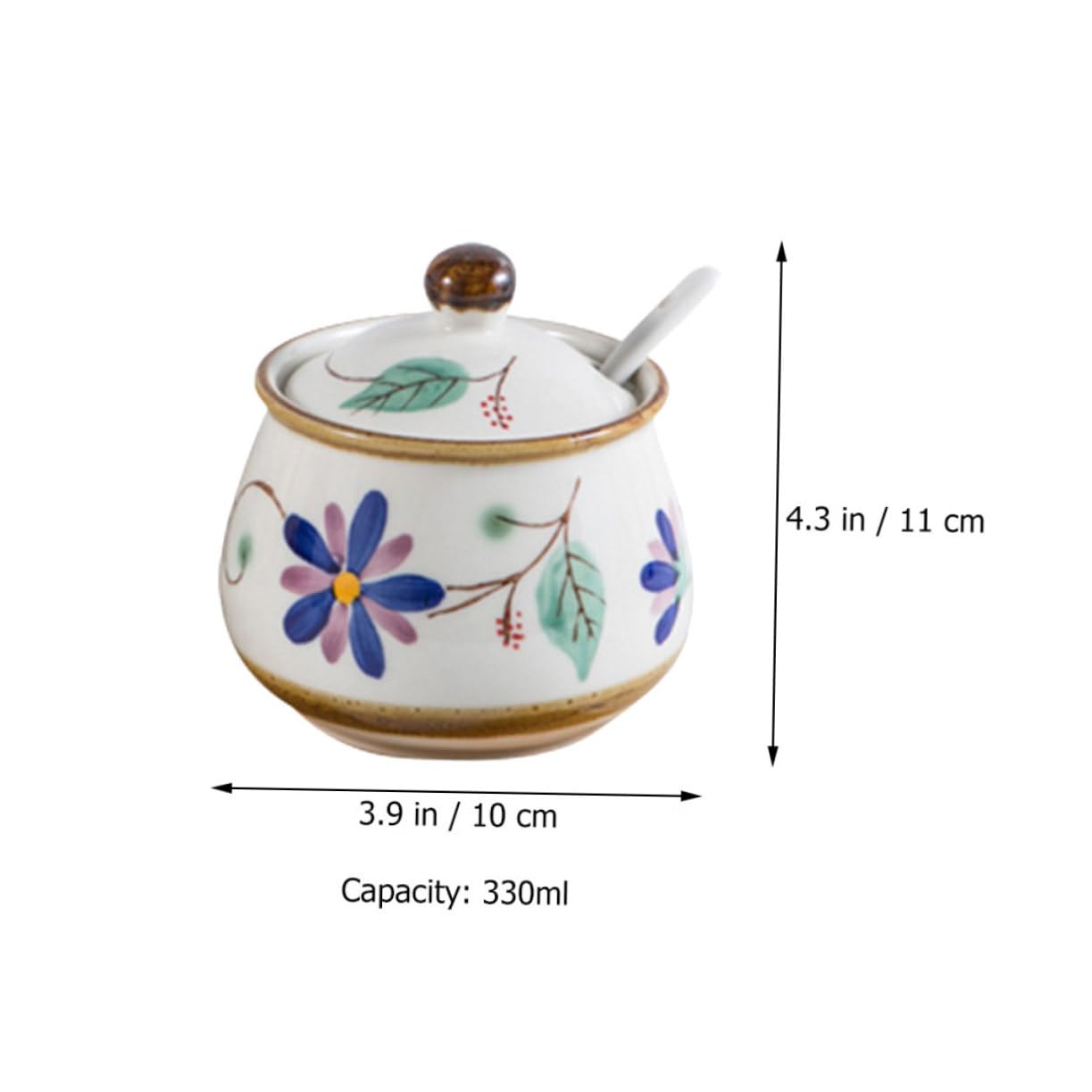 ABOOFAN Pot à Épices Ménager en Céramique 330ml 300ml, 1 Set