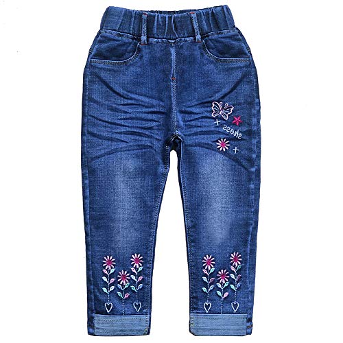 Image of Peacolate 18M-7T Toddler Big Girls Pants Clothing Set 2pcs Cotton top and Jeans