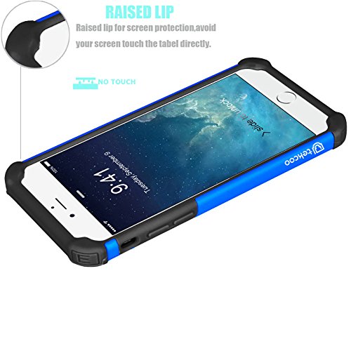 Tekcoo Iphone 6S Case, Iphone 6 Sturdy Case,[Tmajor] For Iphone 6 / 6S (4.7 Inch) Case Shock Absorbing Impact Defender Slim Cover Shell W/Plastic Outer & Rubber Silicone Inner [Blue/Black] #TOP6