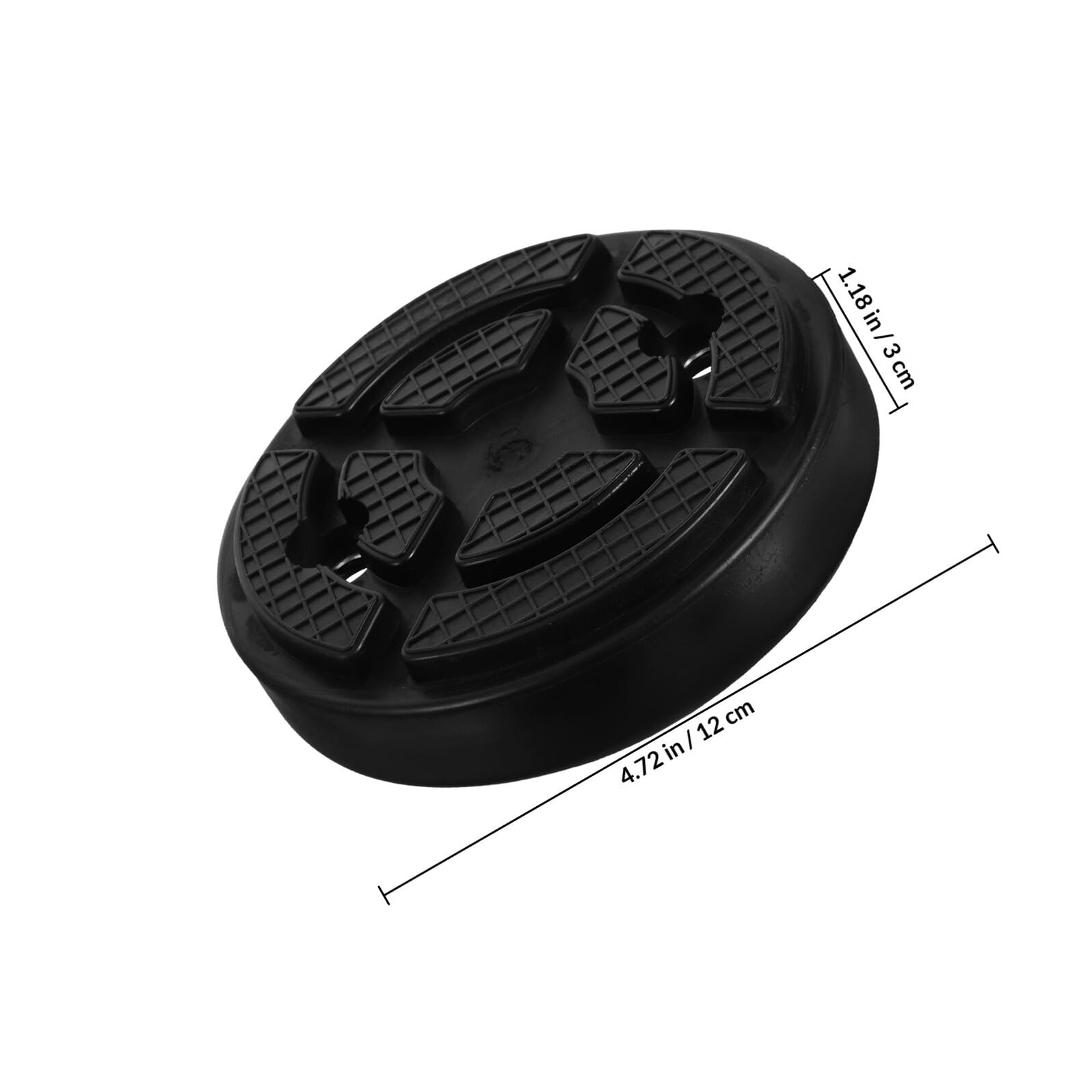 SHINEOFI 4 Almohadillas Elevadoras de Vehículos de Goma Negra para Elevador de Coche, 7cm entre Orificios, 10,8cm Diámetro Interior, Relieve de Presión