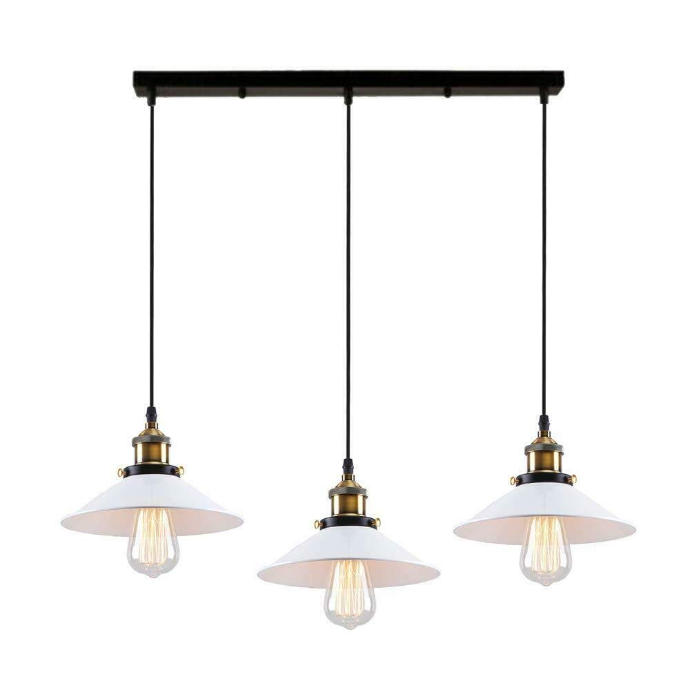 LEDSone Modern Vintage Black 3 Head Pendant Light Fittings, Square Wire cage Loft Bar Triple Hanging Pendant Ceiling Lights with Adjustable Cable for Kitchen Island (Style 2)