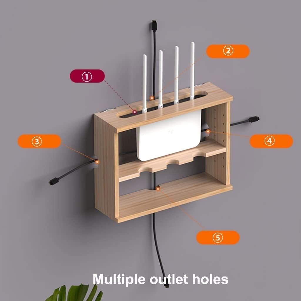 収納ラックユニットシェルフワイヤレスルーター収納棚壁掛けルーター収納ボックスソケットシールドワイヤー仕上げワイヤーボックス