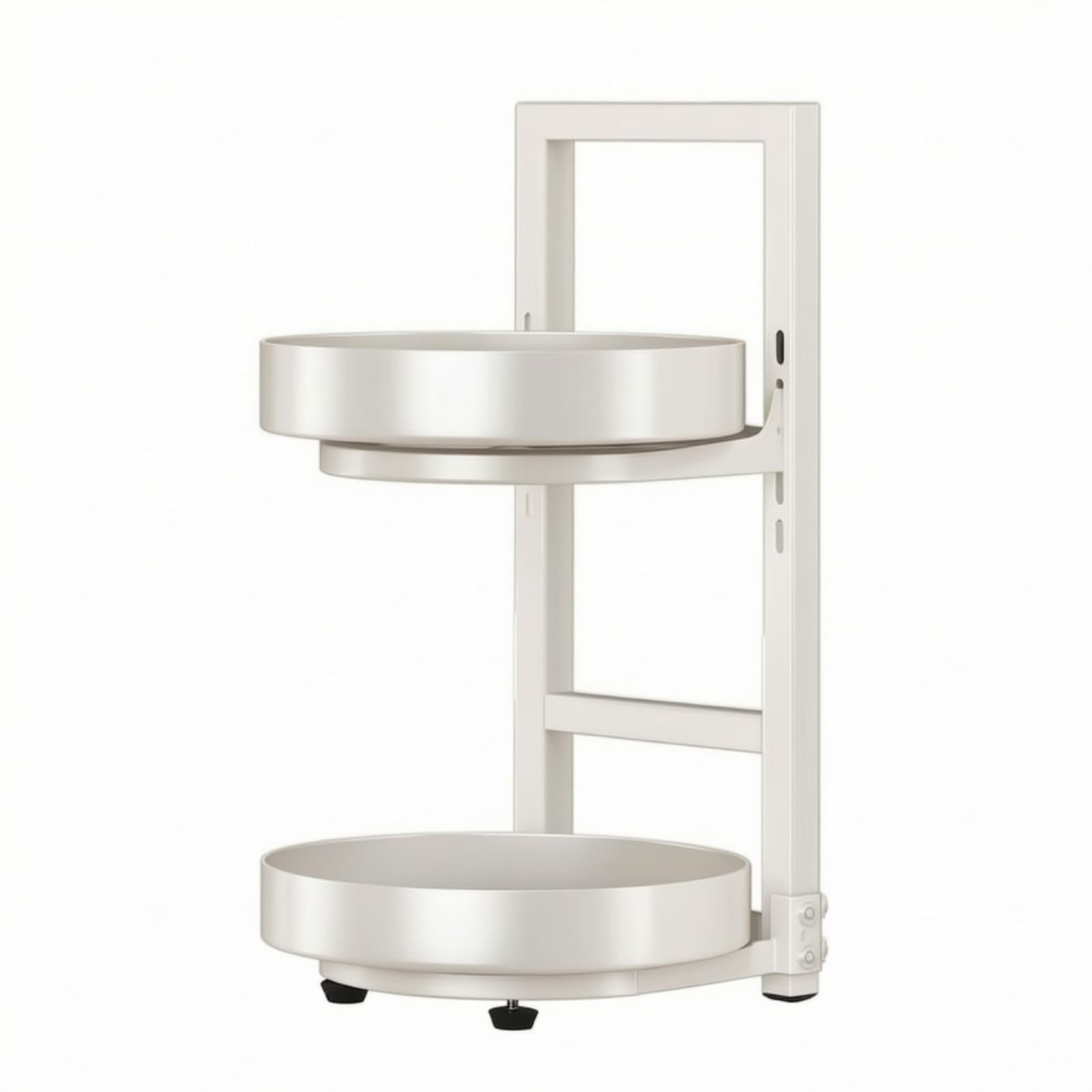 Étagère à Épices Compact Organisateur Cuisine peu Encombrant Rangement, Double Couche, Blanc Laiteux