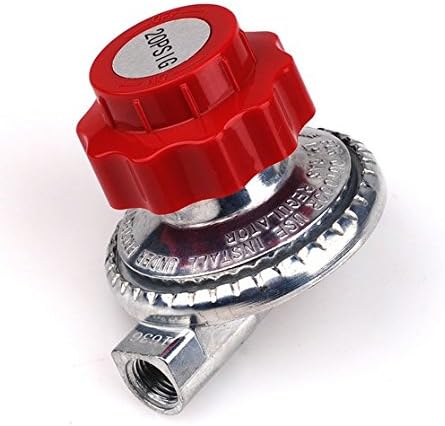 Geelyda Adjustable 20psi Propane Regulator 1/4 Female Adjustable 0 to 20psi Propane Regulator Valve QCC LP LPG Gas Stove 1/4 Inlet/1/4 Outlet
